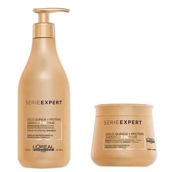 Set pentru ingrijirea parului deteriorat L'Oreal Professionnel Serie Expert ABSOLUT REPAIR: Sampon 500 ml + Masca 250ml Set pentru ingrijirea parului deteriorat L'Oreal Professionnel Serie Expert ABSOLUT REPAIR: Sampon 500 ml + Masca 250ml