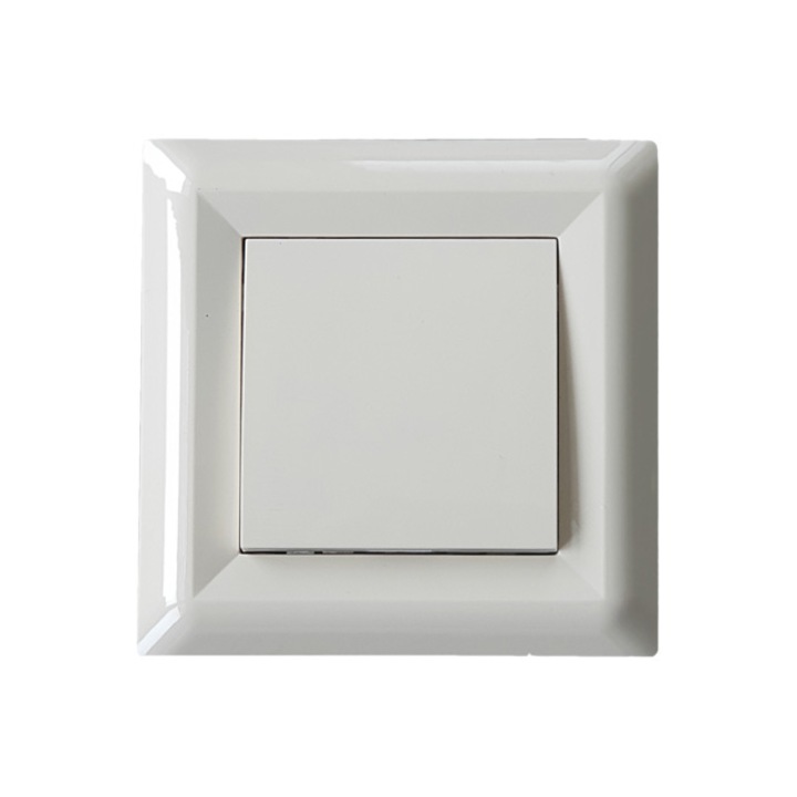 Ключ Единичен LB Light Softline с Led Индикация, 10А, 250V, Крем