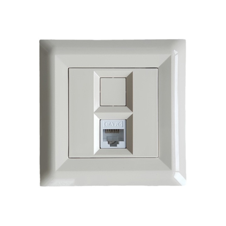 Компютърна розетка LB Light Softline Cat.6, RJ45, Крем