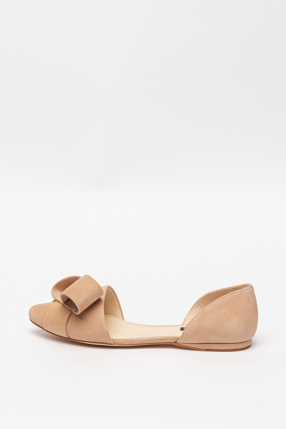 NINE WEST, Balerini din piele intoarsa cu funda Sulna, Roz prafuit, 5.5