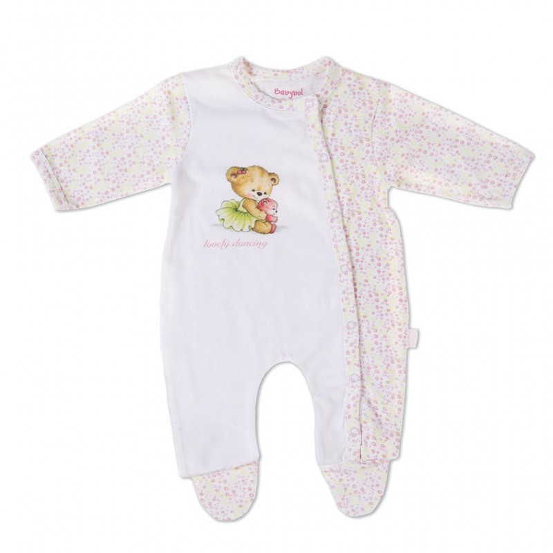 Salopeta Babybol fetita , imprimeu flori roz, 6 luni
