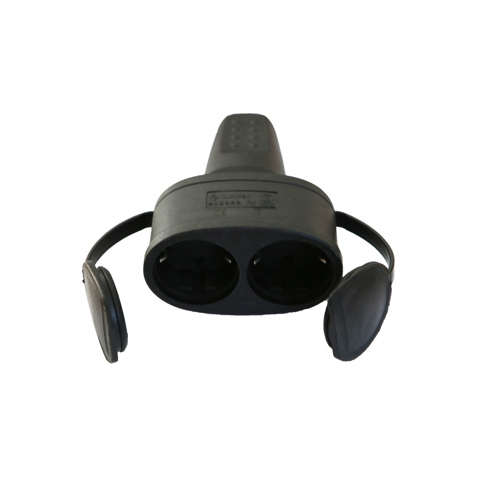 Priza dubla pentru exterior Negru