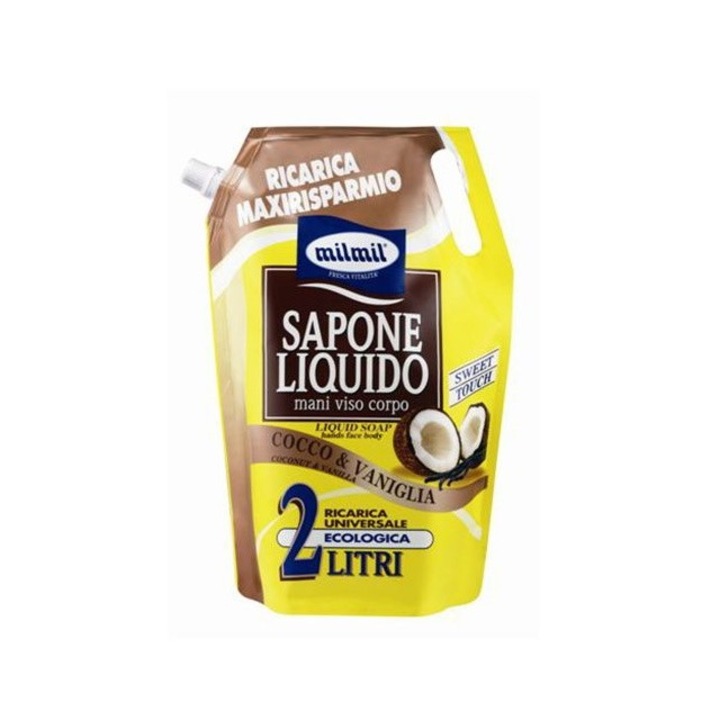 Set 2 x Sapun Lichid Rezerva Mil Mil Cocos si Vanilie, 2 l