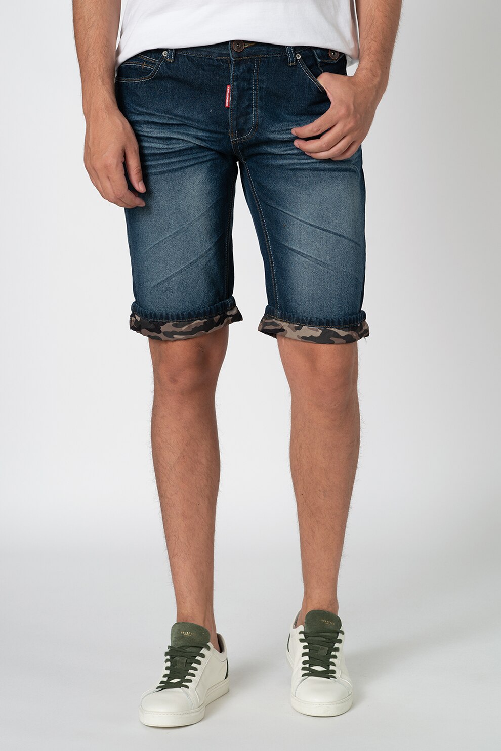 Geographical Norway, Bermude din denim cu aspect decolorat Pekin, Albastru ultramarin