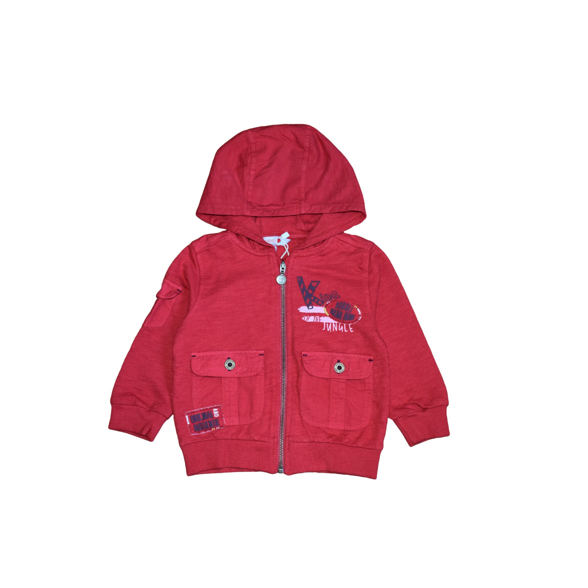 Hanorac cu fermoar, Boboli, rosu