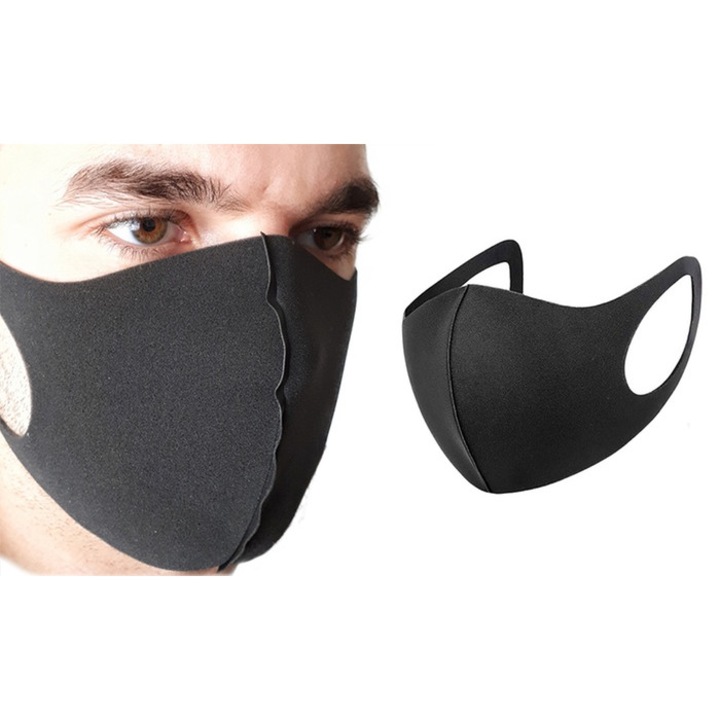 Masca de protectie pentru fata Fashion, Negru