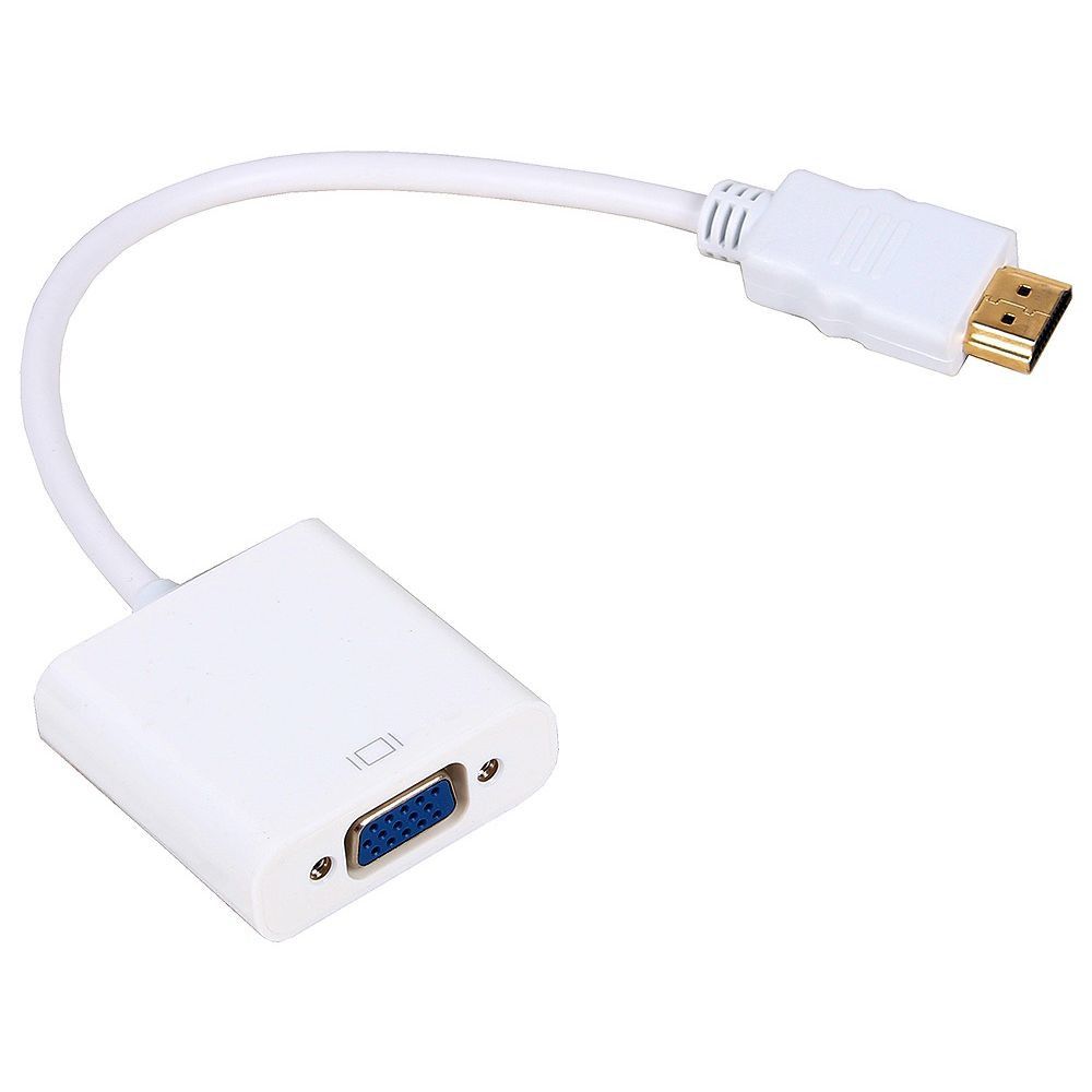 Adaptor HDMI to VGA cu audio, 20 cm, Alb