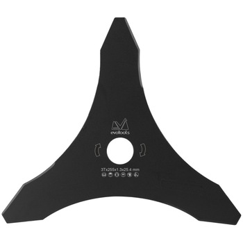 Cutit Motocoasa EvoTools, diametru exterior 255mm, diametru interior 25.4mm, 3 dinti Cutit Motocoasa EvoTools, diametru exterior 255mm, diametru interior 25.4mm, 3 dinti