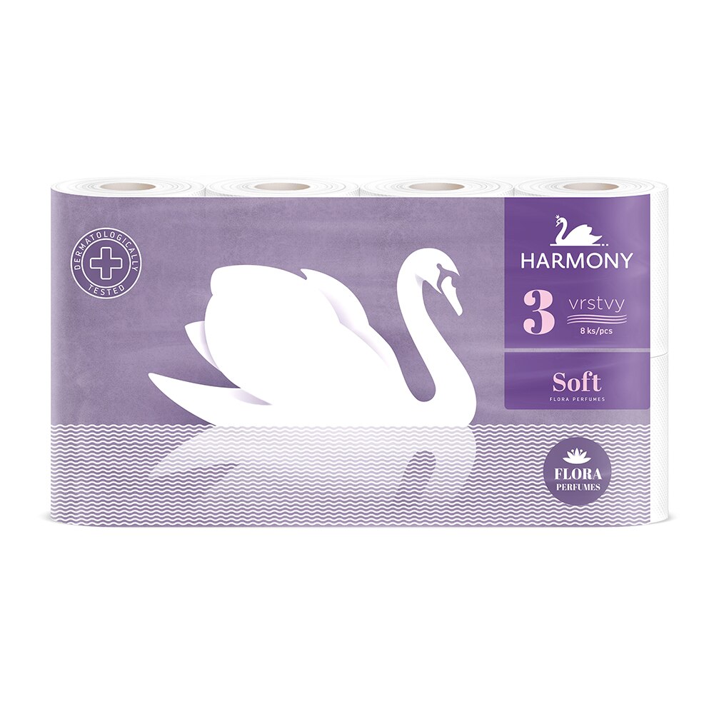 Hartie igienica Harmony Soft Flora Aroma, 3 straturi, 8 role
