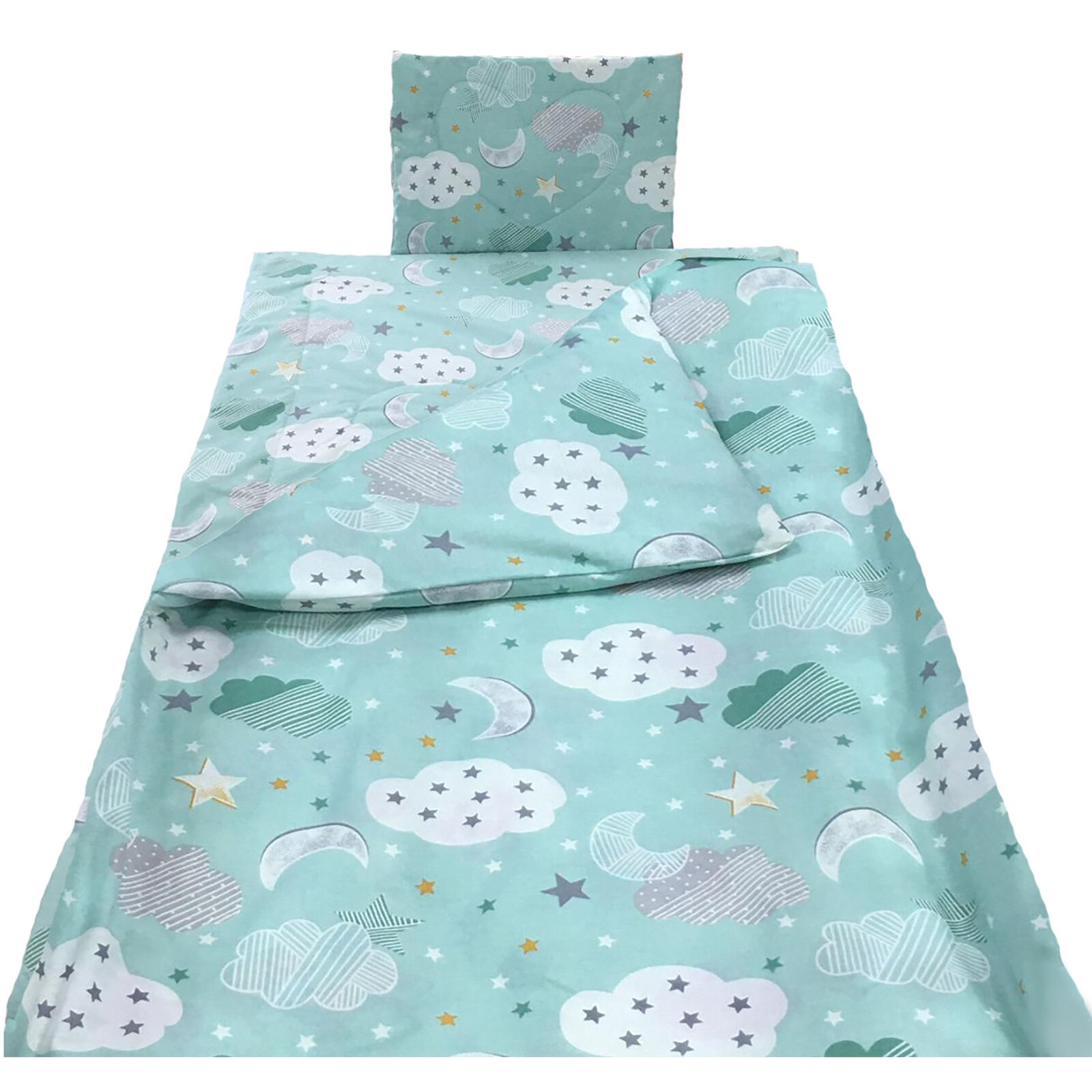 Lenjerie turcoaz trei piese patut nou-nascuti, din ranforce, by Liz Line-Ranforce bebe20