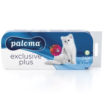 Hartie igienica Paloma Exclusive - Decor, 3 straturi, 10 role Hartie igienica Paloma Exclusive - Decor, 3 straturi, 10 role