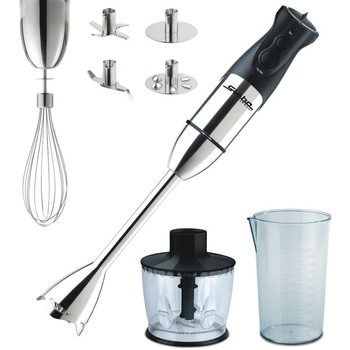 Set blender Steba MX 21, 700 W, Buton turbo, 6 accesorii incluse, Sticla, Otel inoxidabil/Negru Set blender Steba MX 21, 700 W, Buton turbo, 6 accesorii incluse, Sticla, Otel inoxidabil/Negru