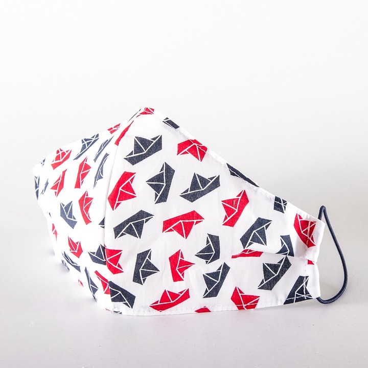 Трислойна маска Mask-Universe, С филтър G3, Многоцветна, С кораби, M