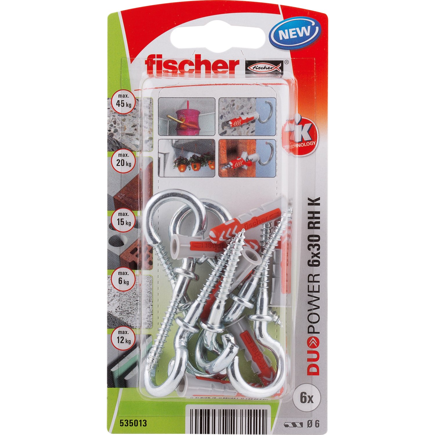 Diblu nylon universal cu carlig DUOPOWER, 6x30 RH K set 6 buc