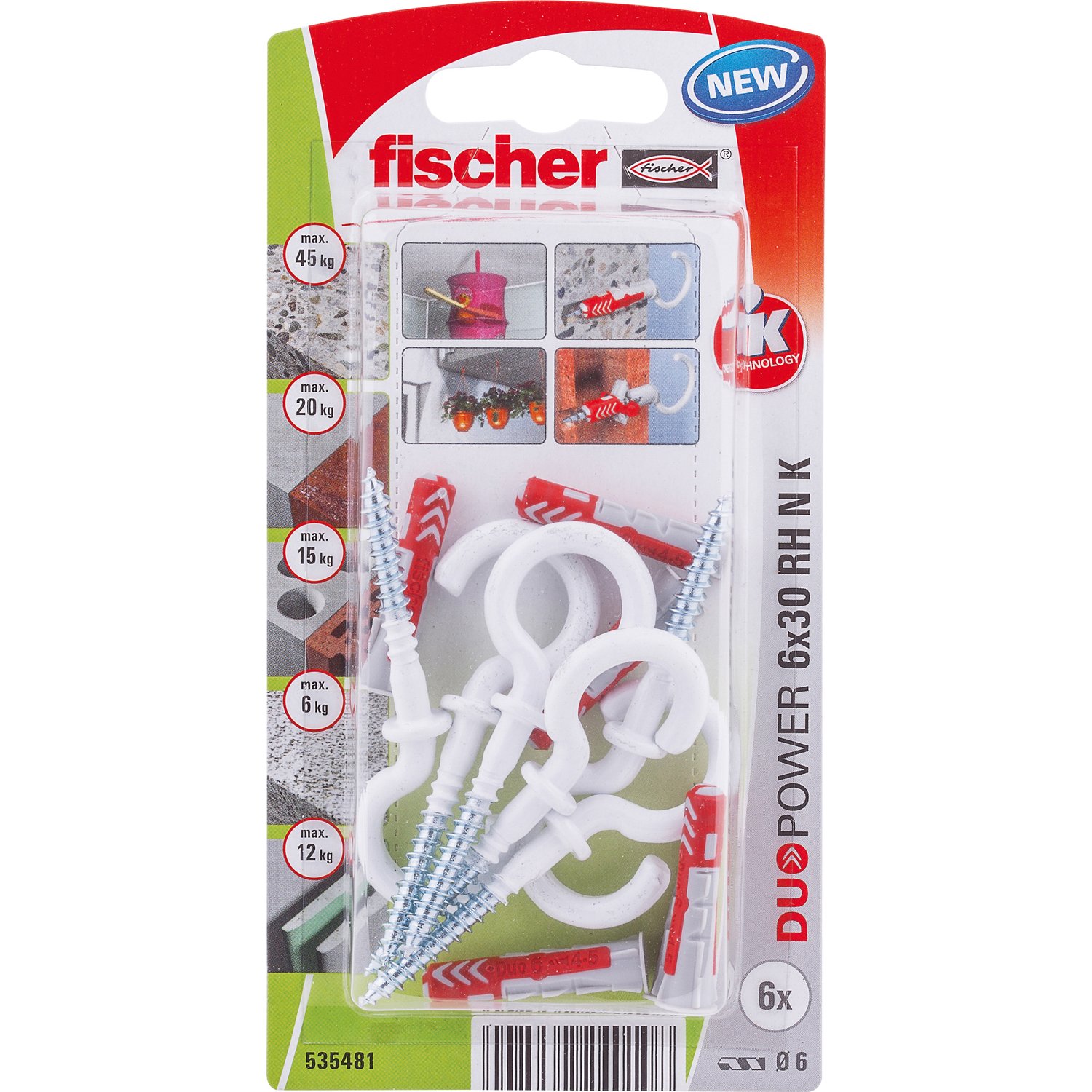 Diblu nylon universal cu carlig DUOPOWER, 6x30 RH N K set 6 buc