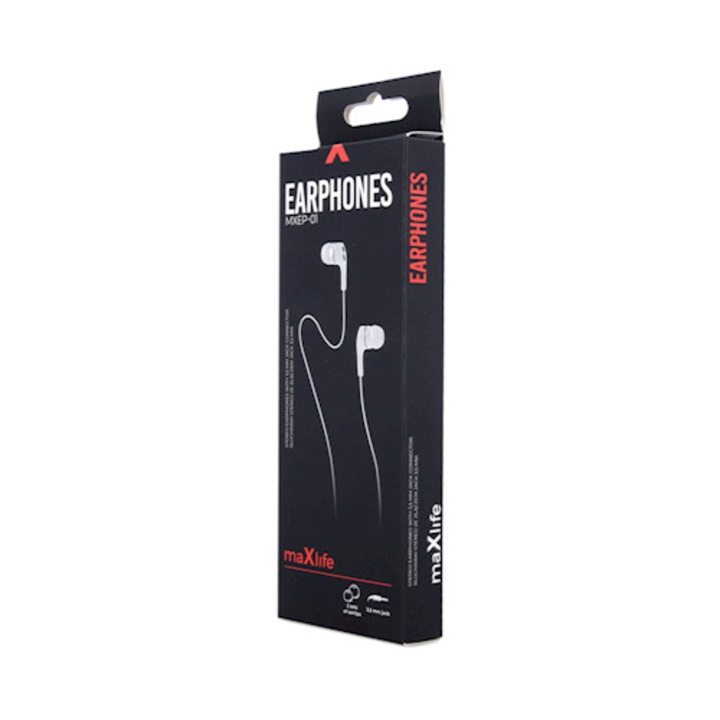 Casti Maxlife wired earphones alb