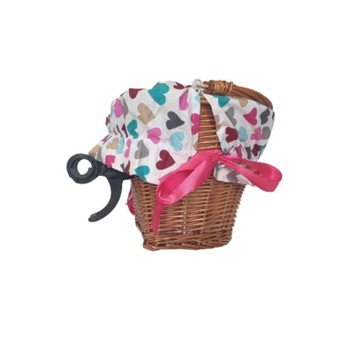 Cos rachita pentru bicicleta Fata CLIP ON Alb cu inimi colorate Cos rachita pentru bicicleta Fata CLIP ON Alb cu inimi colorate