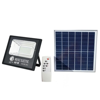 Proiector cu panou solar Tiger-60, Li-Ion, telecomanda, 60 W, 1040 lm, lumina rece, IP65, aluminiu Proiector cu panou solar Tiger-60, Li-Ion, telecomanda, 60 W, 1040 lm, lumina rece, IP65, aluminiu