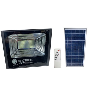 Proiector cu panou solar Tiger-100, Li-Ion, telecomanda, 100 W, 1500 lm, lumina rece, IP65, aluminiu Proiector cu panou solar Tiger-100, Li-Ion, telecomanda, 100 W, 1500 lm, lumina rece, IP65, aluminiu
