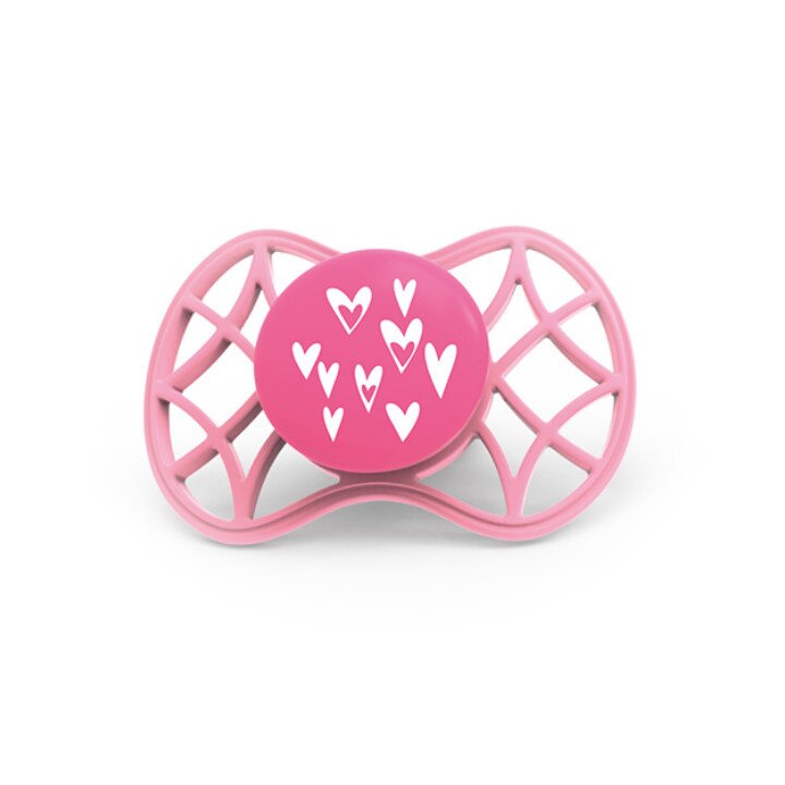 Suzeta simetrica cu capac protector, Nuvita, 6 luni+ Roz