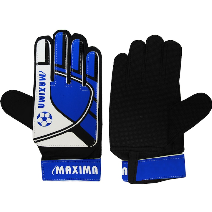 Вратарски ръкавици за футбол MAXIMA, детски, Син с бял, 23х11 см, 400524