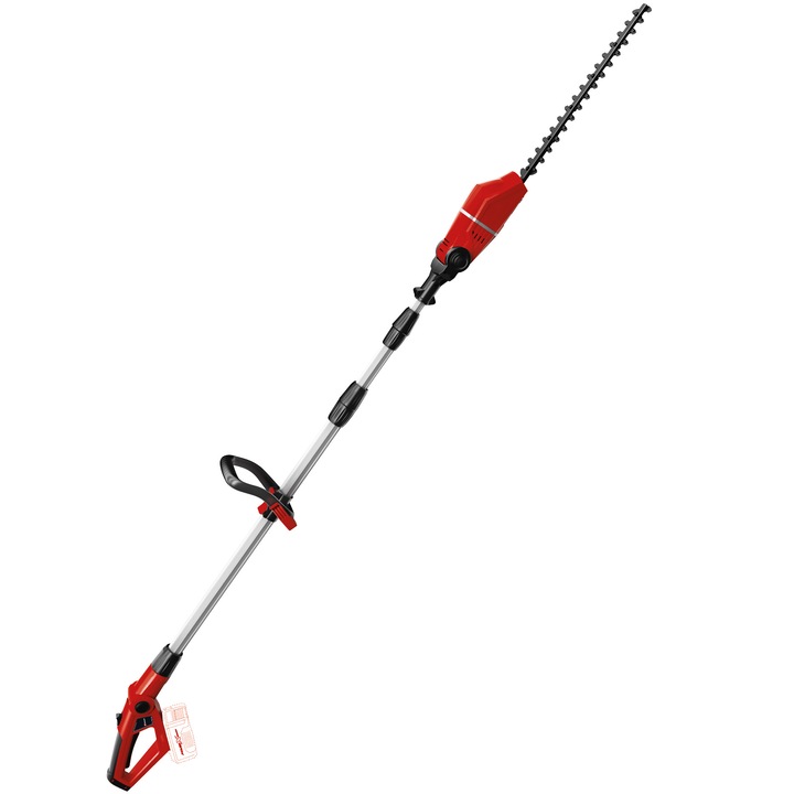 Foarfeca electrica pentru tuns gard viu cu tija telescopica Einhell Expert GE-HH 18/45 Li T Solo, 18 V, lungime lama 450 mm, lungime maxima de taiere 400 mm, maner telescopic din aluminiu, lungimer maner 88 - 184 cm