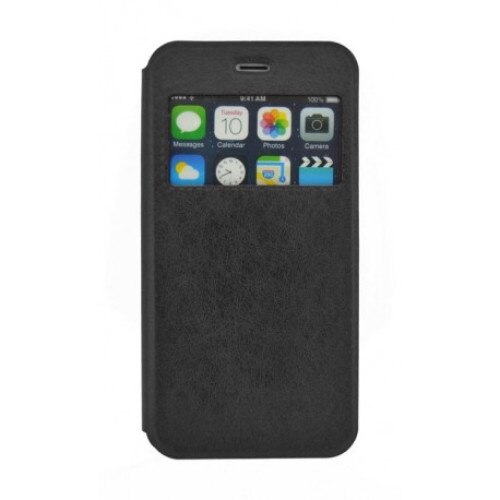 Husa BLAUTEL Book Stand Window pentru IPHONE 6 Plus, Negru