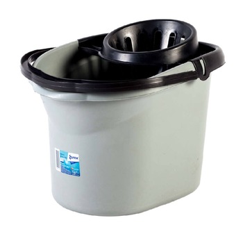 Galeata Ovala cu Storcator, Capacitate 13L, Polipropilena, Culoare Gri Galeata Ovala cu Storcator, Capacitate 13L, Polipropilena, Culoare Gri