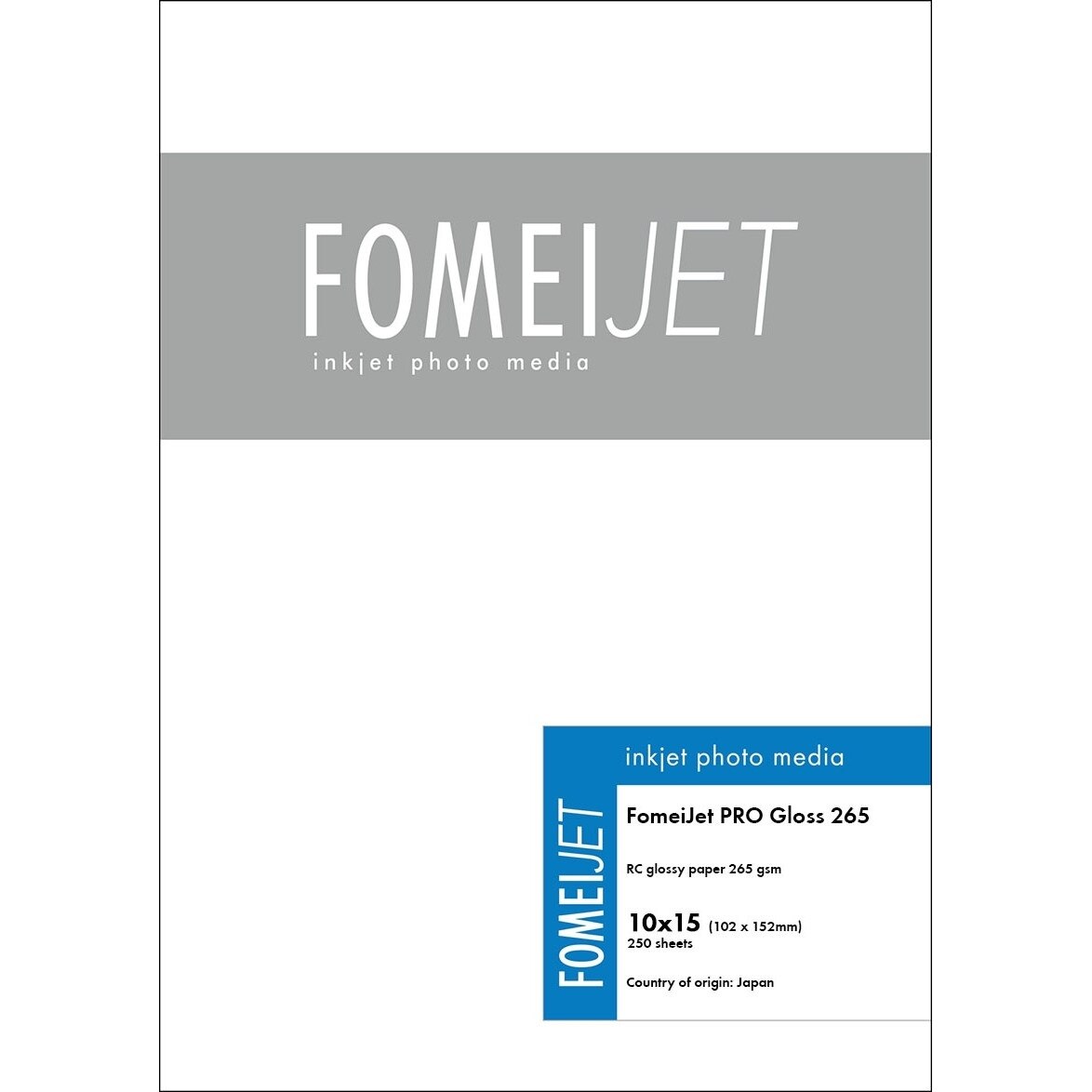 Hartie foto RC, FomeiJet PRO 265 glossy, 10x15cm, 250 coli