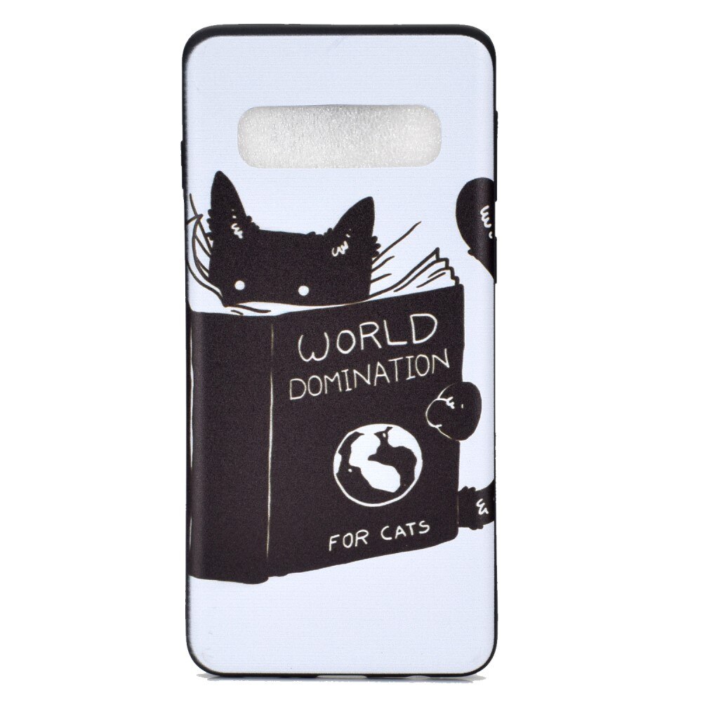 Husa silicon Samsung Galaxy S10 Model Word Domination for Cats, Antisoc, TPU, Viceversa Albastru/Negru