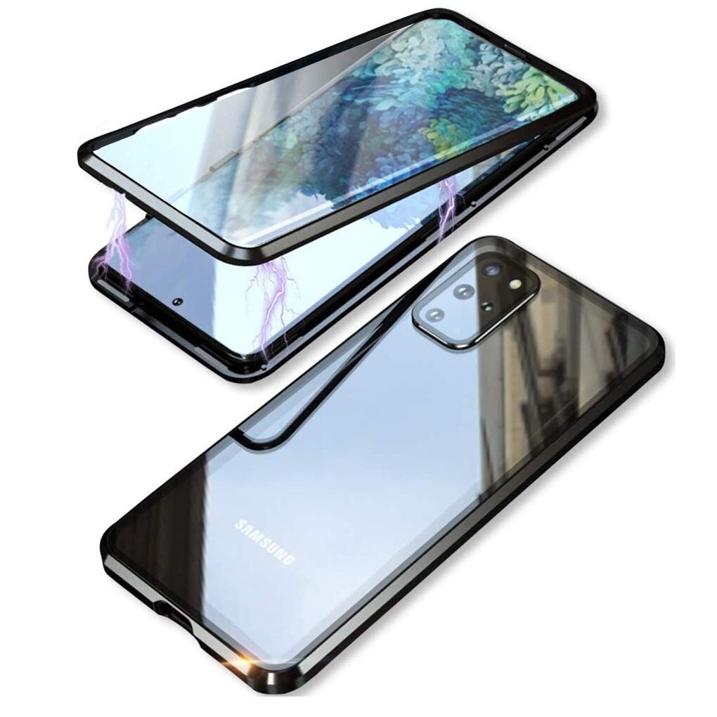 Husa 360 de grade magnetica, The Phone Closet, sticla securizata fata - spate, pentru Samsung Galaxy S20 PLUS S20+ (6.7 inch), Negru