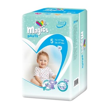 Scutece chilotel Magics Pants Air Tubes Marime 5 Junior, 12-17kg, 20 bucati Scutece chilotel Magics Pants Air Tubes Marime 5 Junior, 12-17kg, 20 bucati