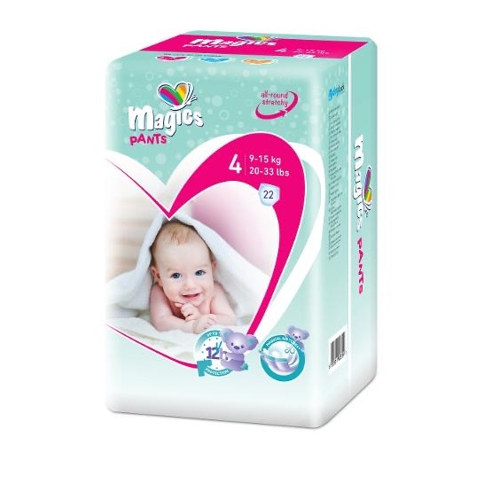 Scutece chilotel Magics Pants Air Tubes Marime 4 Maxi, 9-15kg, 22 bucati