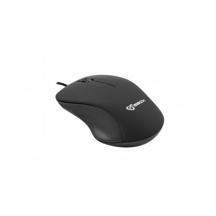 Mouse cu fir SBOX M-958, USB, negru