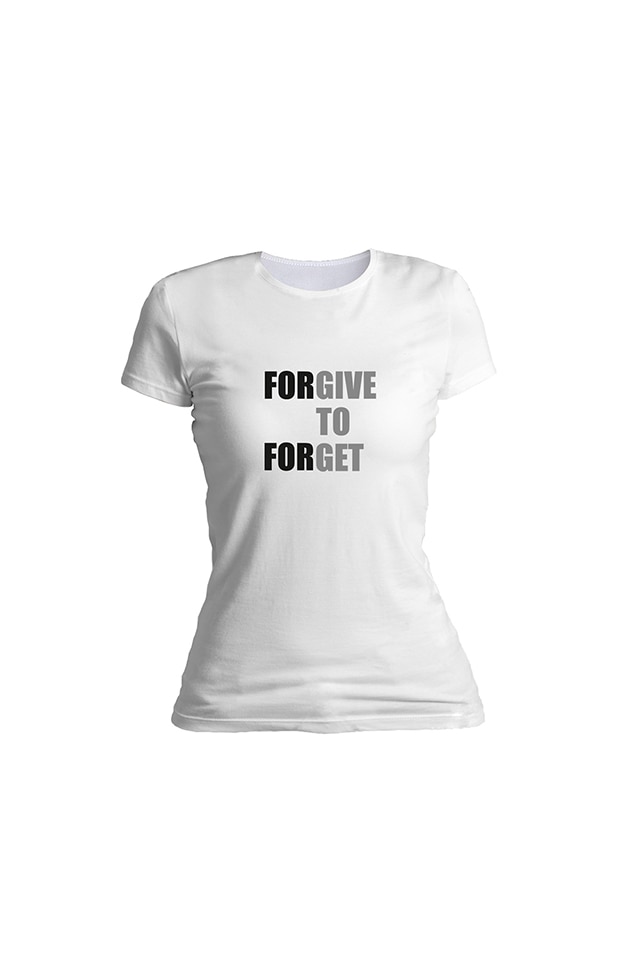 Tricou personalizat, Forgive to forget, pentru dama, Alb, Alb
