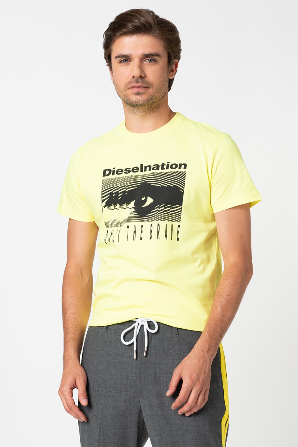 Diesel, Tricou cu imprimeu grafic Diego, Verde