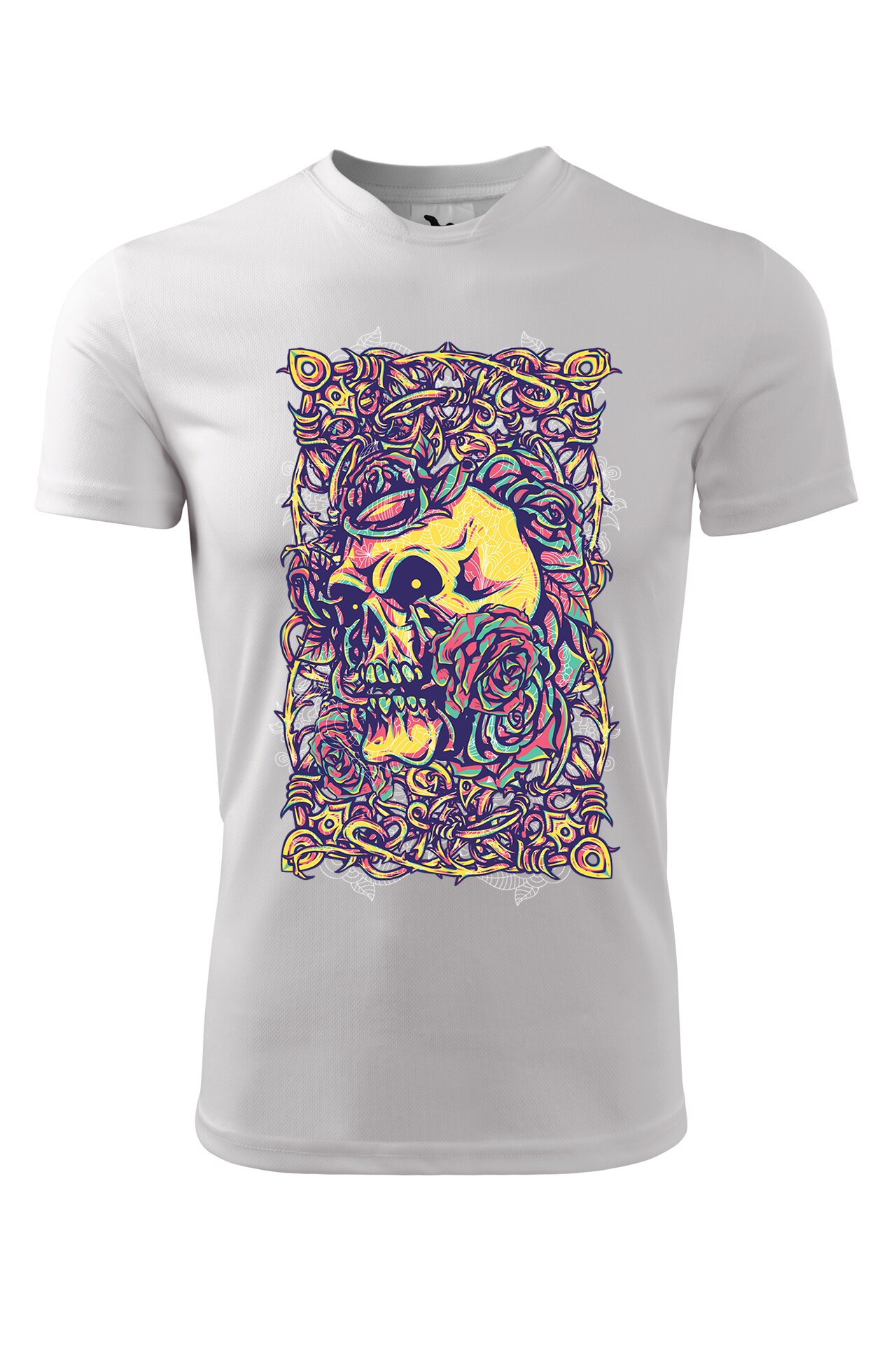 Tricou personalizat, Craniu Portret, Adler, Alb