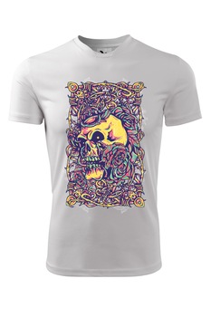 Tricou personalizat, Craniu Portret, Adler, Alb Tricou personalizat, Craniu Portret, Adler, Alb