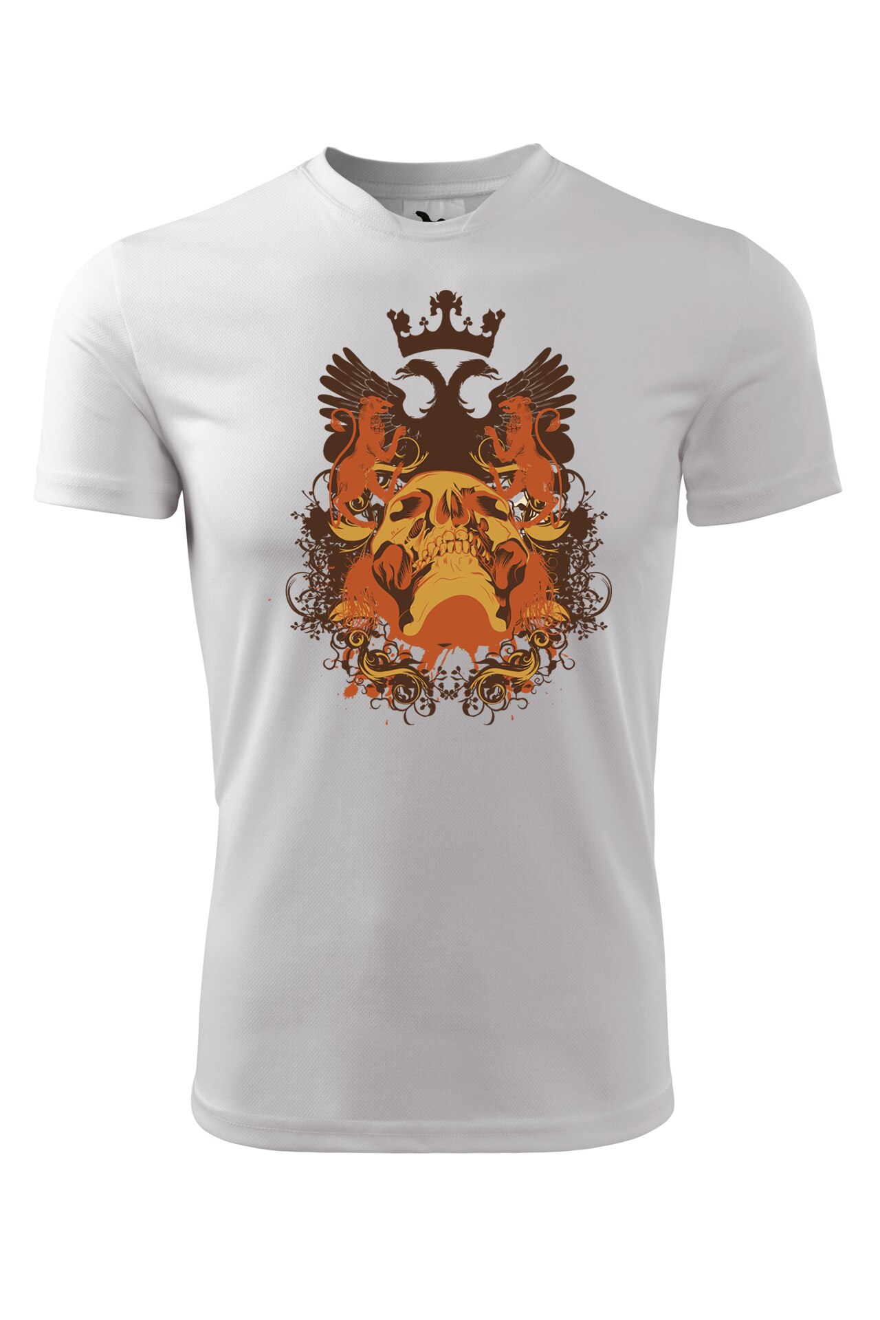 Tricou personalizat, Stema Craniu, Adler, Alb