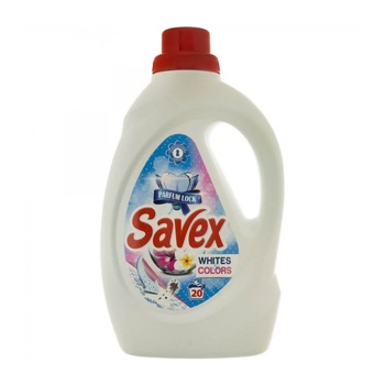 Detergent Lichid Automat de Rufe SAVEX 2 in 1 Whites and Colors, Cantitate 1L, 20 Spalari, Parfum Fresh, Detergenti pentru Curatarea Hainelor Detergent Lichid Automat de Rufe SAVEX 2 in 1 Whites and Colors, Cantitate 1L, 20 Spalari, Parfum Fresh, Detergenti pentru Curatarea Hainelor