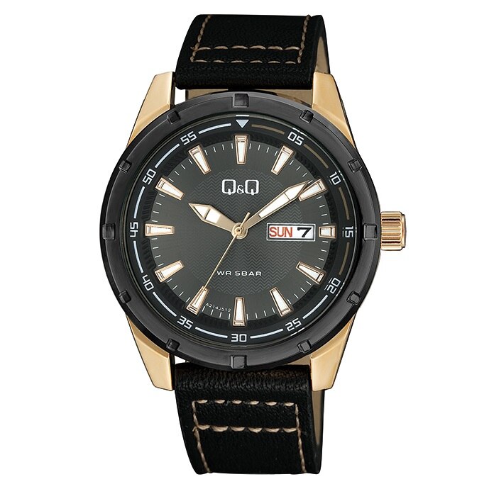 Ceas barbatesc Q&Q A214J512Y Sports Gold Black