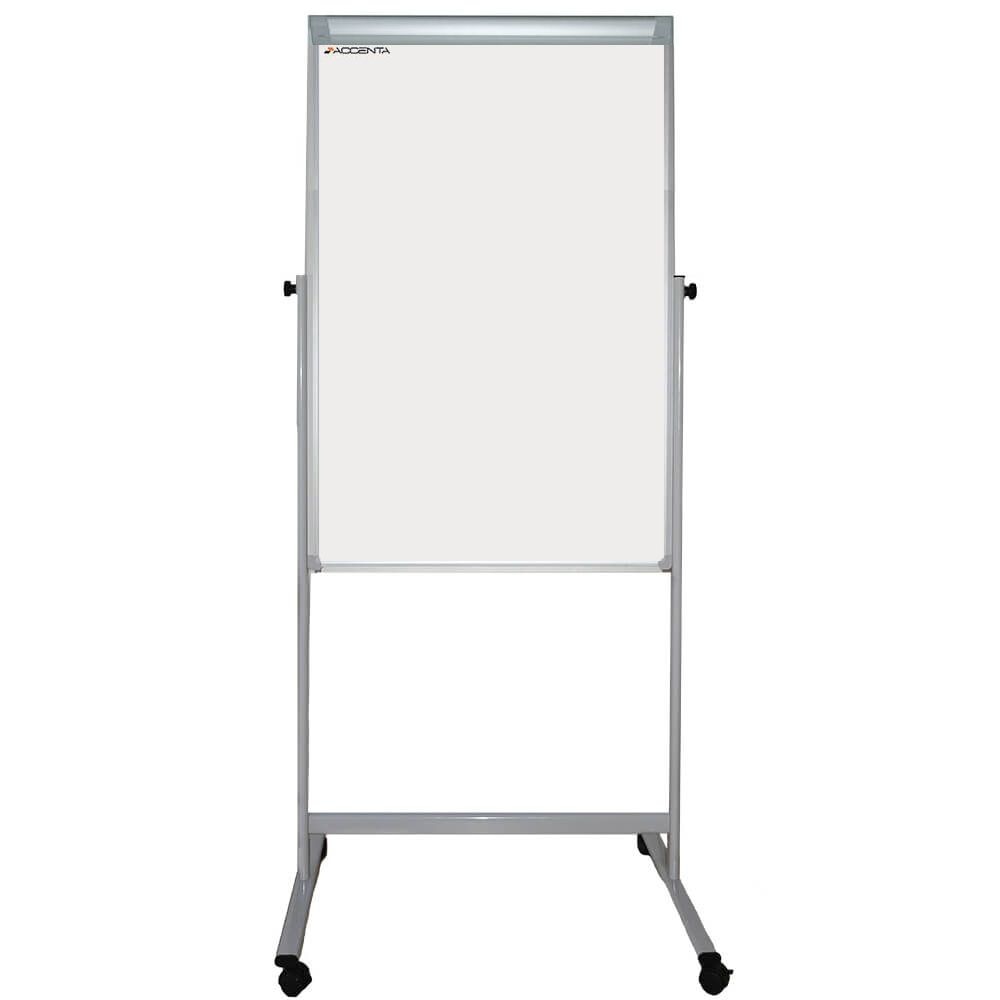 Flipchart mobil cu 2 fete magnetice, ACCENTA, 70x100 cm, inaltime ajustabila, clema prindere hartie