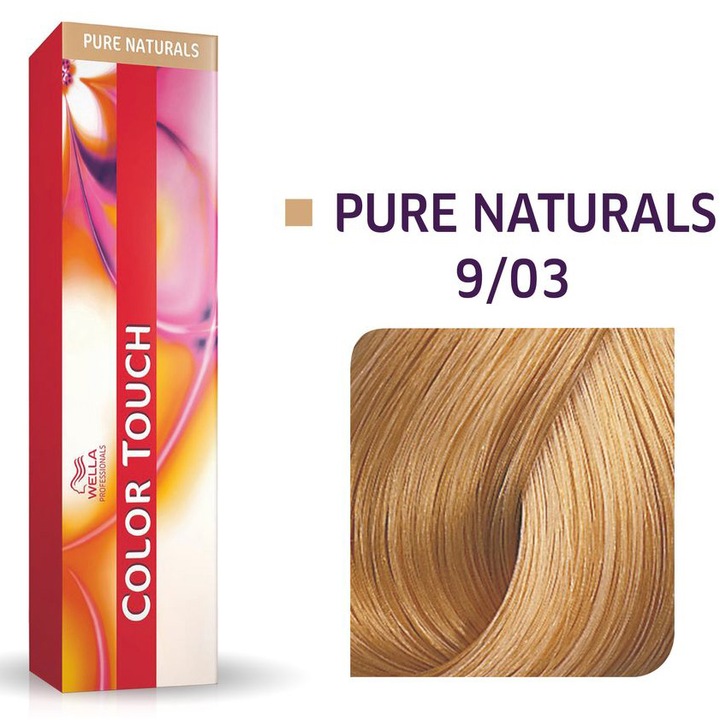 Vopsea de par demi-permanenta Wella Professionals Color Touch 9/03 blond luminos auriu natural, 60 ml