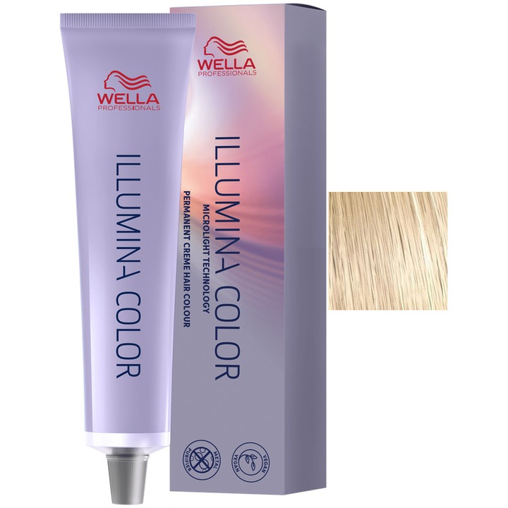 Vopsea de par permanenta Wella Professionals Illumina Color, 10/38 blond luminos deschis auriu perlat, 60 ml