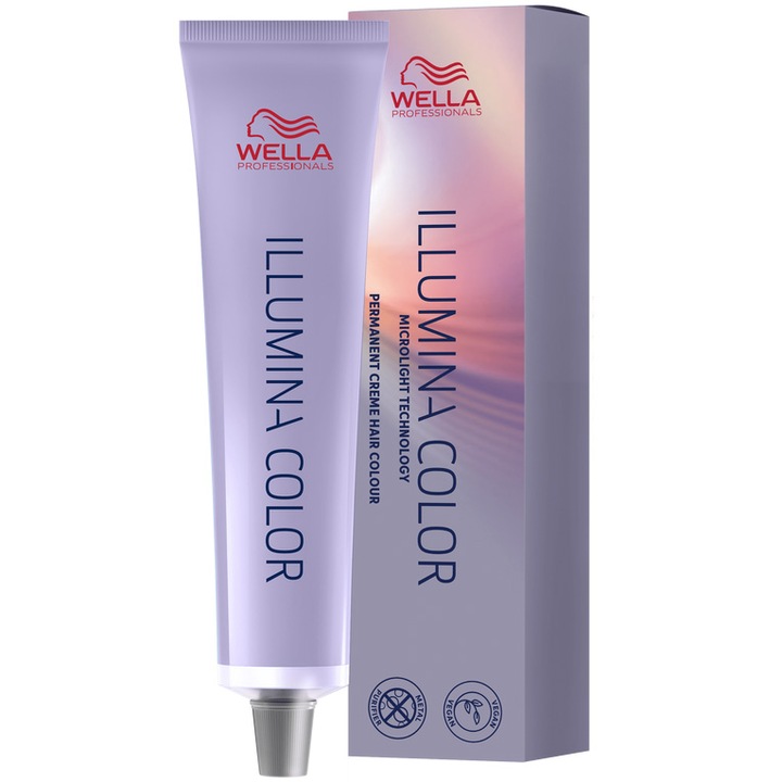 Vopsea de par permanenta Wella Professionals Illumina Color, 5/02 castaniu deschis mat, 60 ml