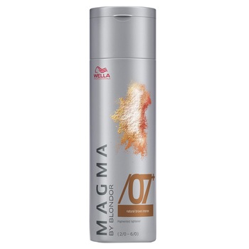 Vopsea de par pudra Wella Professionals Magma 07+ pentru suvite, 120 g Vopsea de par pudra Wella Professionals Magma 07+ pentru suvite, 120 g