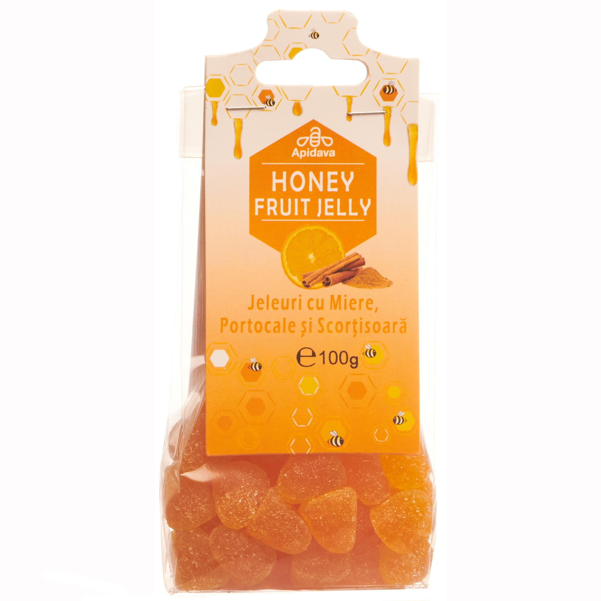 Jeleuri Apidava cu miere,portocale si scortisoara, 100g