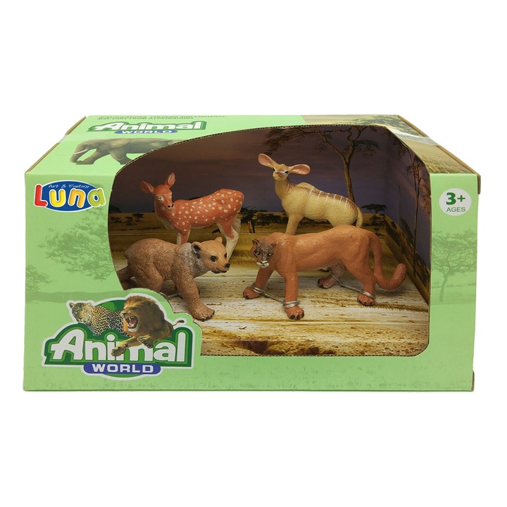 Set animale salbatice 1, 4 piese in cutie