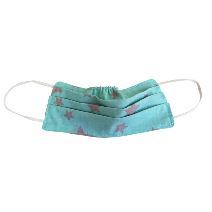 Masca de protectie copii, bumbac , 2 straturi, reutilizabila, multicolor, 1 bucata