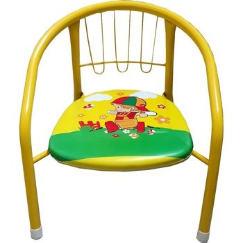 Scaun metalic pentru copii Novokids™ Little chair , Sezut moale cu sunete, Pentru interior si exterior, Dimensiuni 36x36x34 cm , Galben Scaun metalic pentru copii Novokids™ Little chair , Sezut moale cu sunete, Pentru interior si exterior, Dimensiuni 36x36x34 cm , Galben